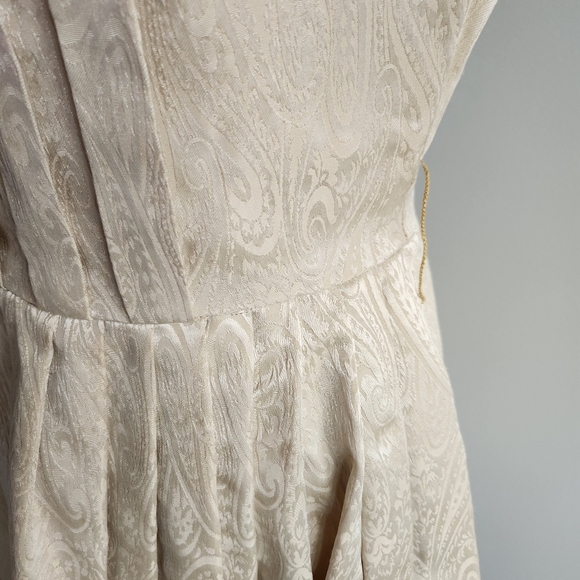 Vintage 50s 60s Sleeveless Gold Brocade Dress Size XS-S Modsquad Mid-century - Picture 3 of 14